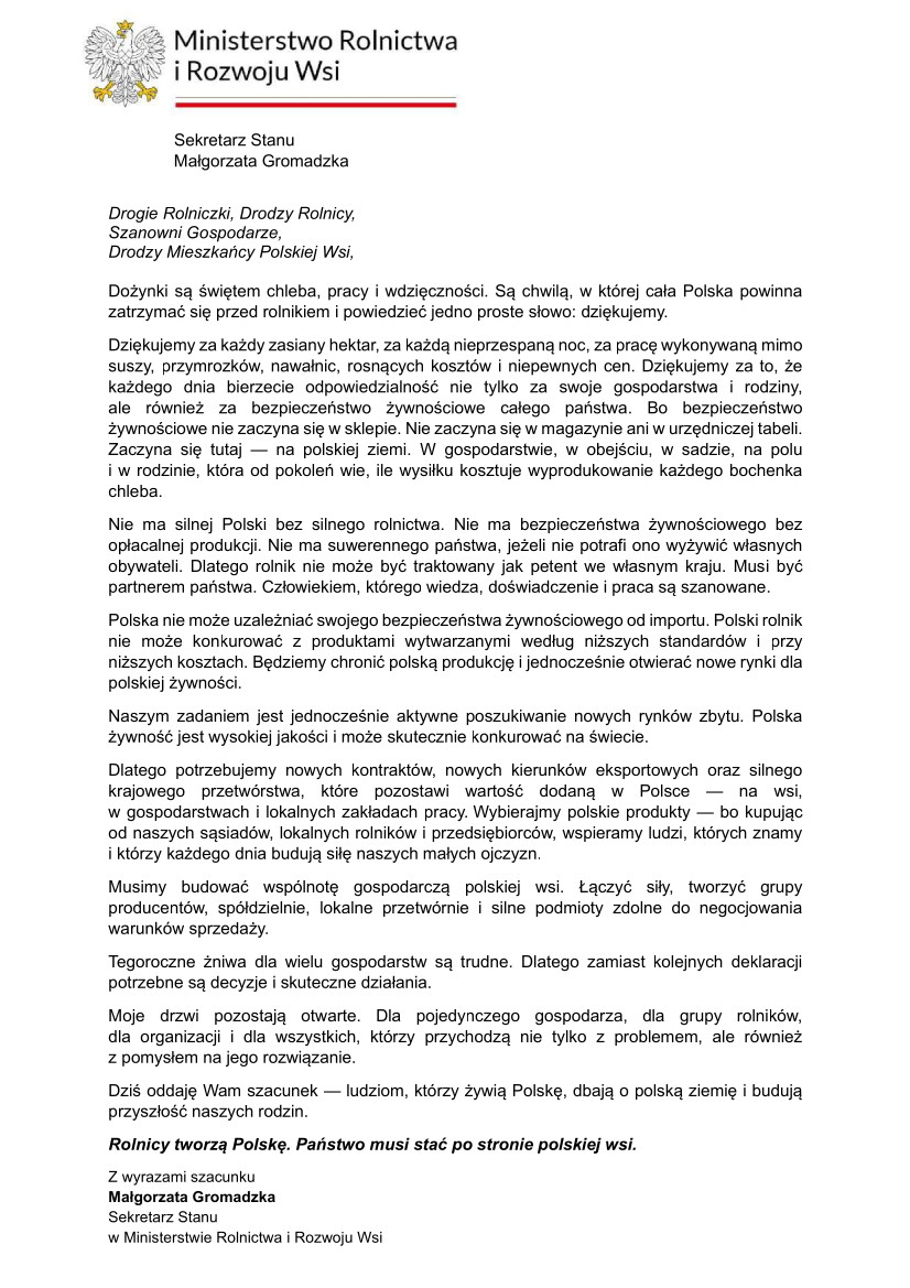 List Sekretarz Stanu List Sekretarz Stanu